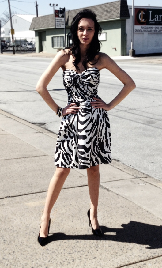 Zebra Print: Escada Strapless Dress | Stylebug