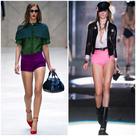 Burberry shorts and a cape, via and 